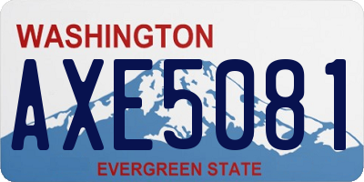WA license plate AXE5081