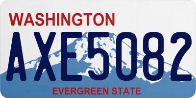 WA license plate AXE5082