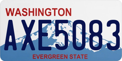 WA license plate AXE5083