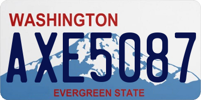 WA license plate AXE5087