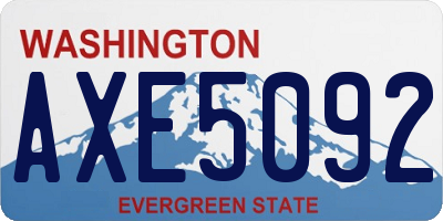 WA license plate AXE5092