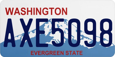 WA license plate AXE5098
