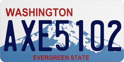 WA license plate AXE5102