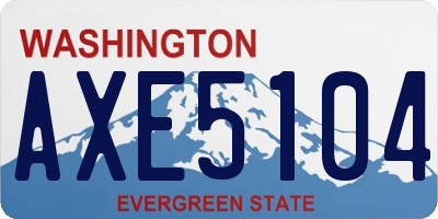 WA license plate AXE5104
