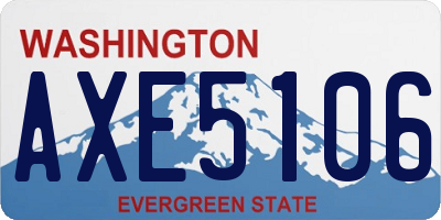 WA license plate AXE5106