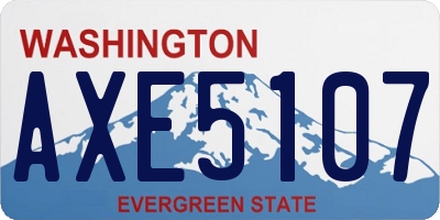 WA license plate AXE5107