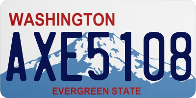 WA license plate AXE5108