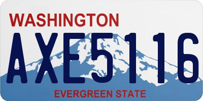 WA license plate AXE5116