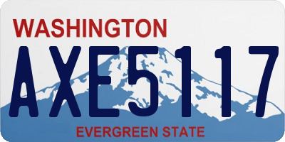 WA license plate AXE5117
