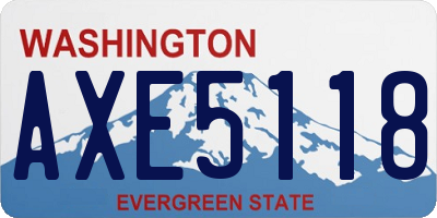 WA license plate AXE5118
