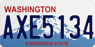 WA license plate AXE5134