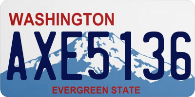 WA license plate AXE5136