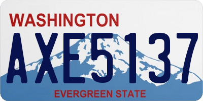 WA license plate AXE5137