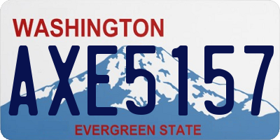 WA license plate AXE5157