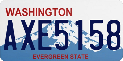WA license plate AXE5158