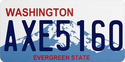 WA license plate AXE5160