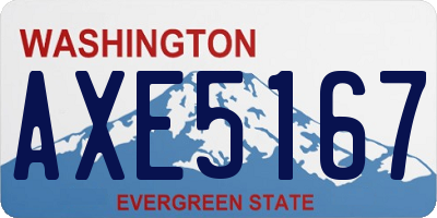 WA license plate AXE5167