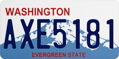 WA license plate AXE5181