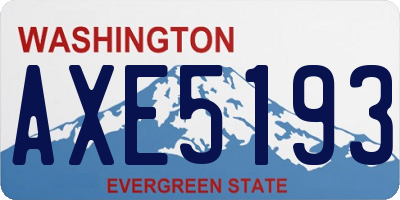 WA license plate AXE5193