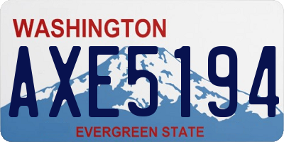 WA license plate AXE5194