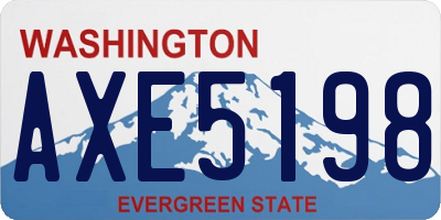 WA license plate AXE5198