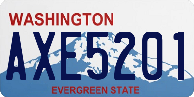 WA license plate AXE5201