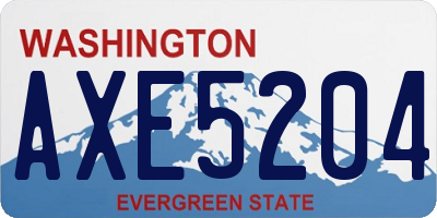 WA license plate AXE5204
