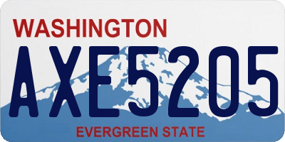 WA license plate AXE5205