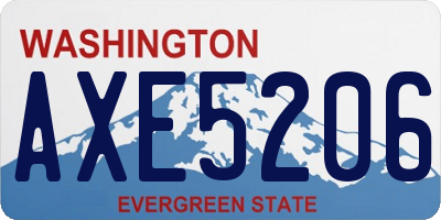 WA license plate AXE5206