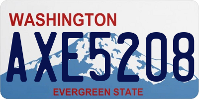 WA license plate AXE5208