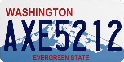 WA license plate AXE5212