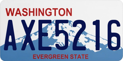 WA license plate AXE5216