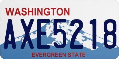 WA license plate AXE5218