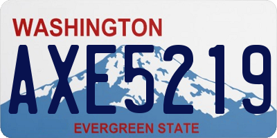 WA license plate AXE5219