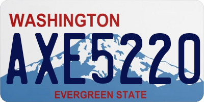 WA license plate AXE5220