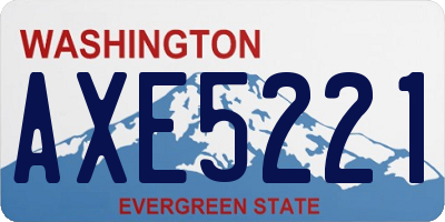 WA license plate AXE5221