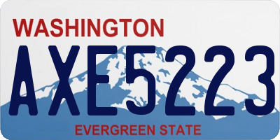 WA license plate AXE5223