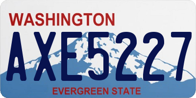 WA license plate AXE5227