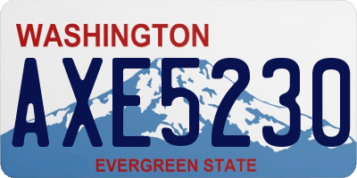 WA license plate AXE5230