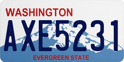 WA license plate AXE5231