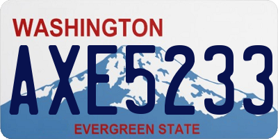 WA license plate AXE5233