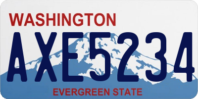 WA license plate AXE5234