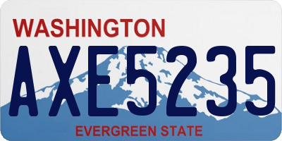WA license plate AXE5235