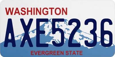 WA license plate AXE5236