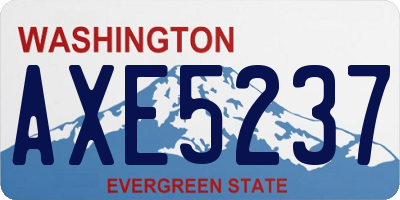 WA license plate AXE5237