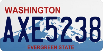 WA license plate AXE5238