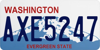WA license plate AXE5247