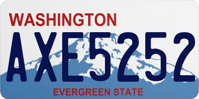 WA license plate AXE5252
