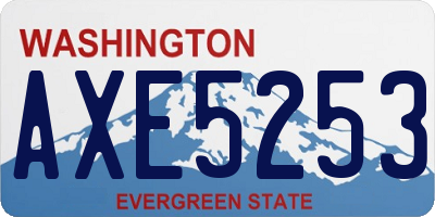 WA license plate AXE5253