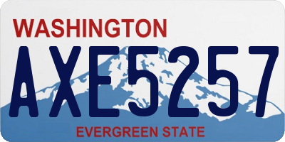 WA license plate AXE5257